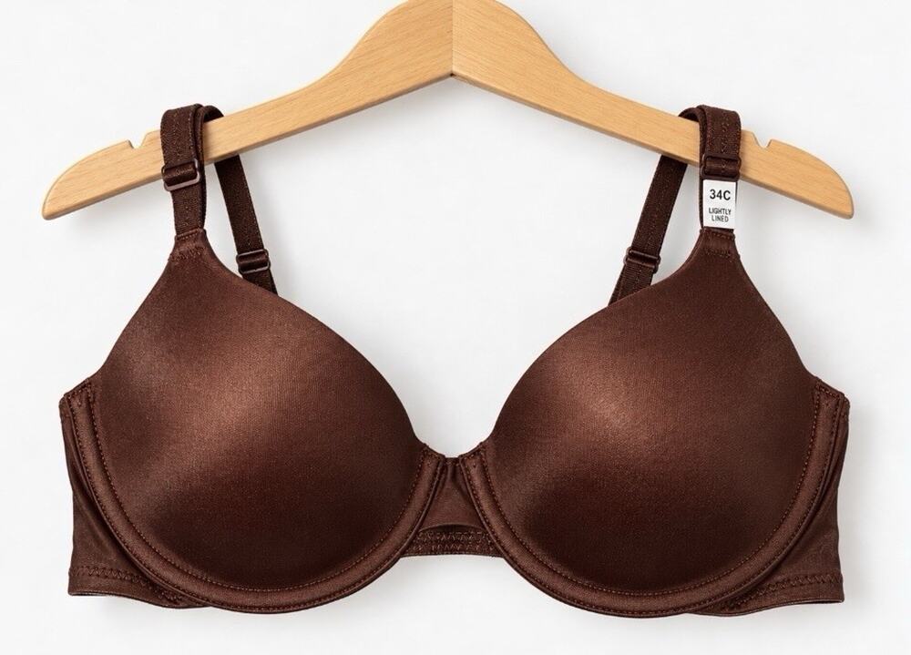 Victoria’s Secret PINK Wear Everywhere T-Shirt Lightly Lined Bra Brown 34C NWT